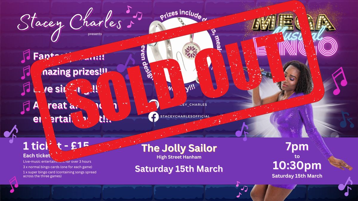 SOLD OUT!!! \u2b50MEGA\u2b50 Musical Bingo at The Jolly Sailor (Hanham, Bristol) - Saturday 15th March 7pm