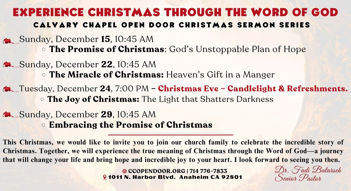 Christmas Candlelight Service: Experience the Joy of Christmas Through the Word of God