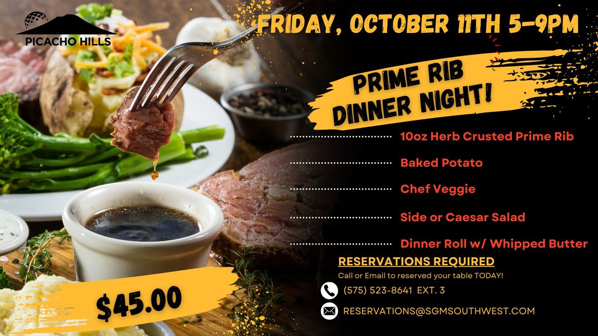 Prime Rib Dinner Night @ Picacho Hills Country Club