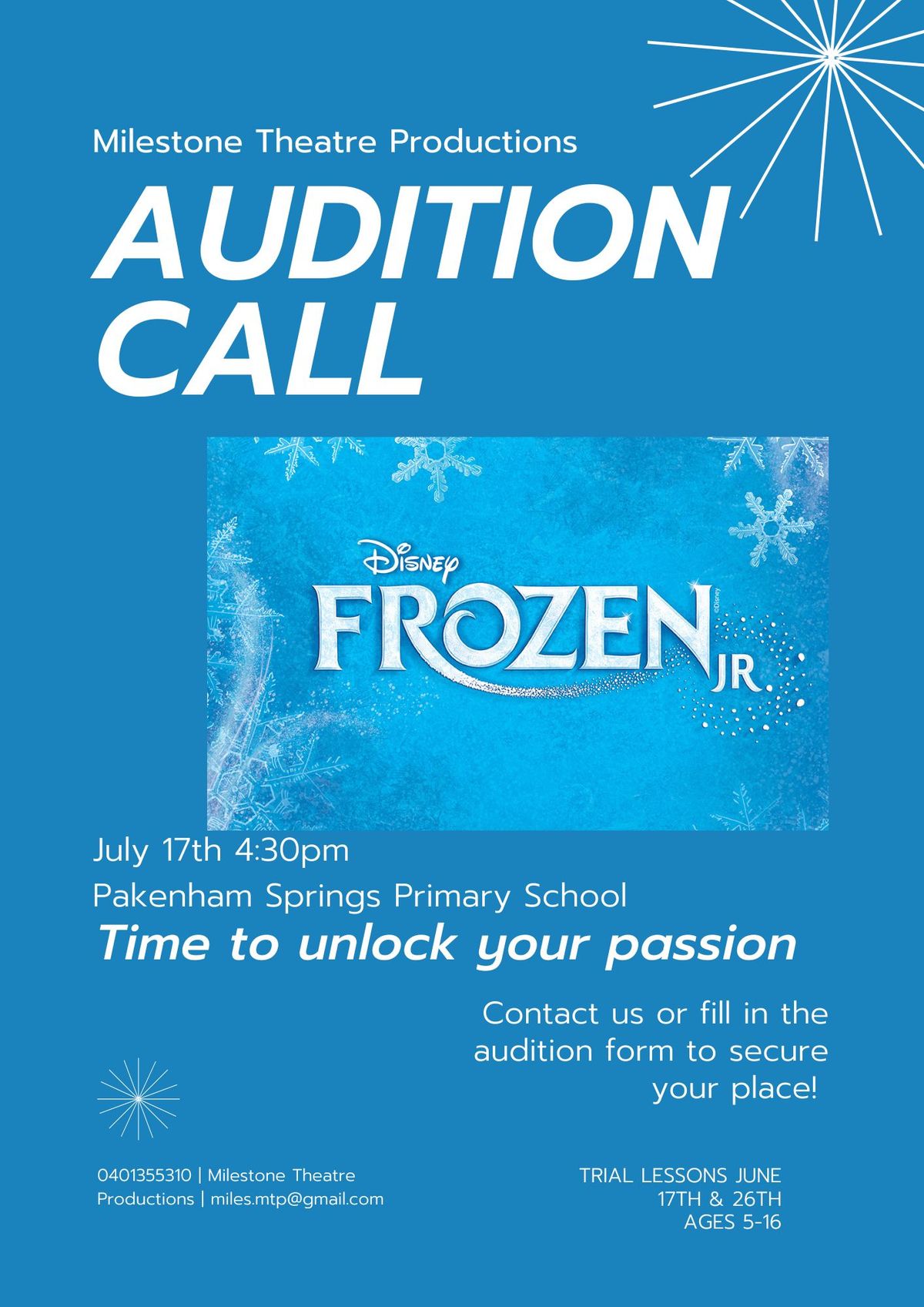 Frozen, Jr. Auditions