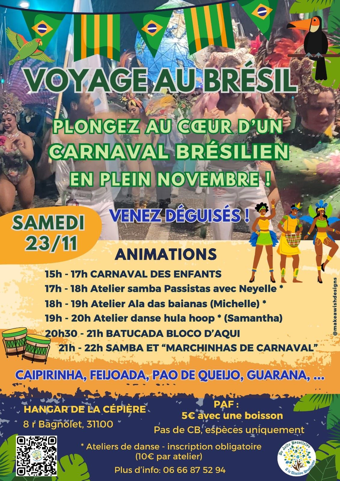 Voyage au Br\u00e9sil, Plongez au C\u0153ur d\u2019un Carnaval Br\u00e9silien en plein Novembre