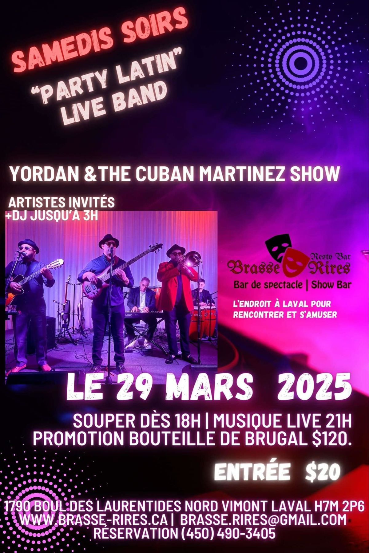 SAMEDI SOIR PARTY LATIN LIVE THE CUBAN MARTINEZ SHOW