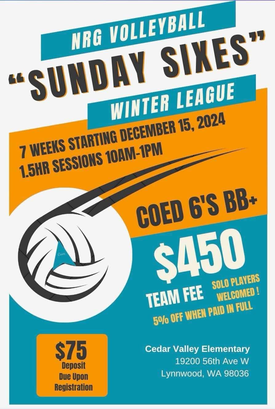 "Sunday Sixes" COED 6's League @ Lynnwood (Winter 2025)