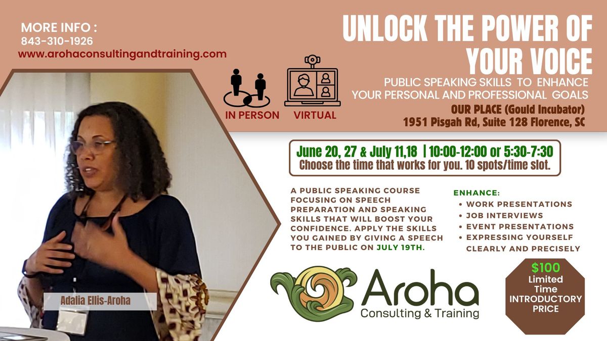 Unlock the Power of Your Voice: 4 Week Public Speaking Course