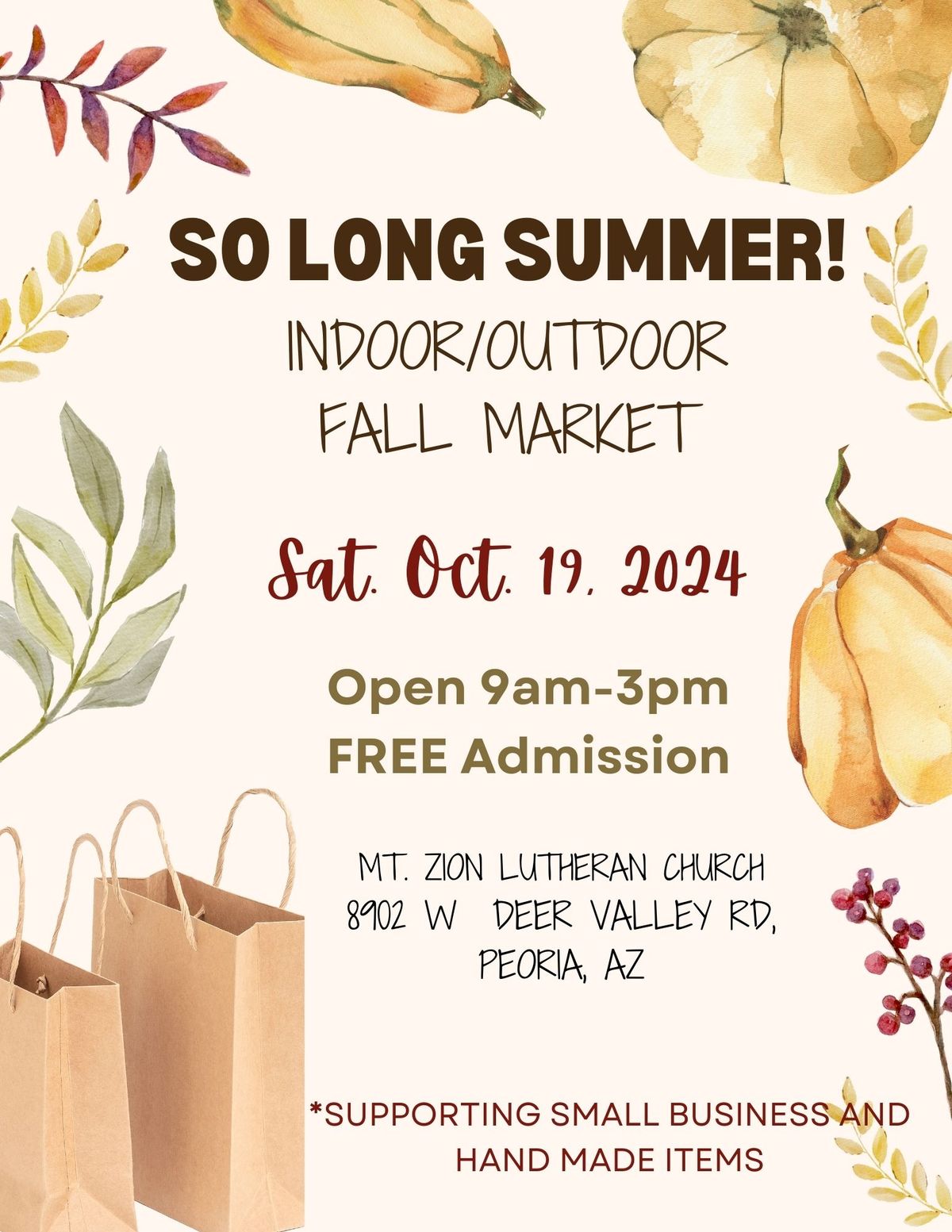 So Long Summer! (60 Vendors!) Market\/Shopping Event