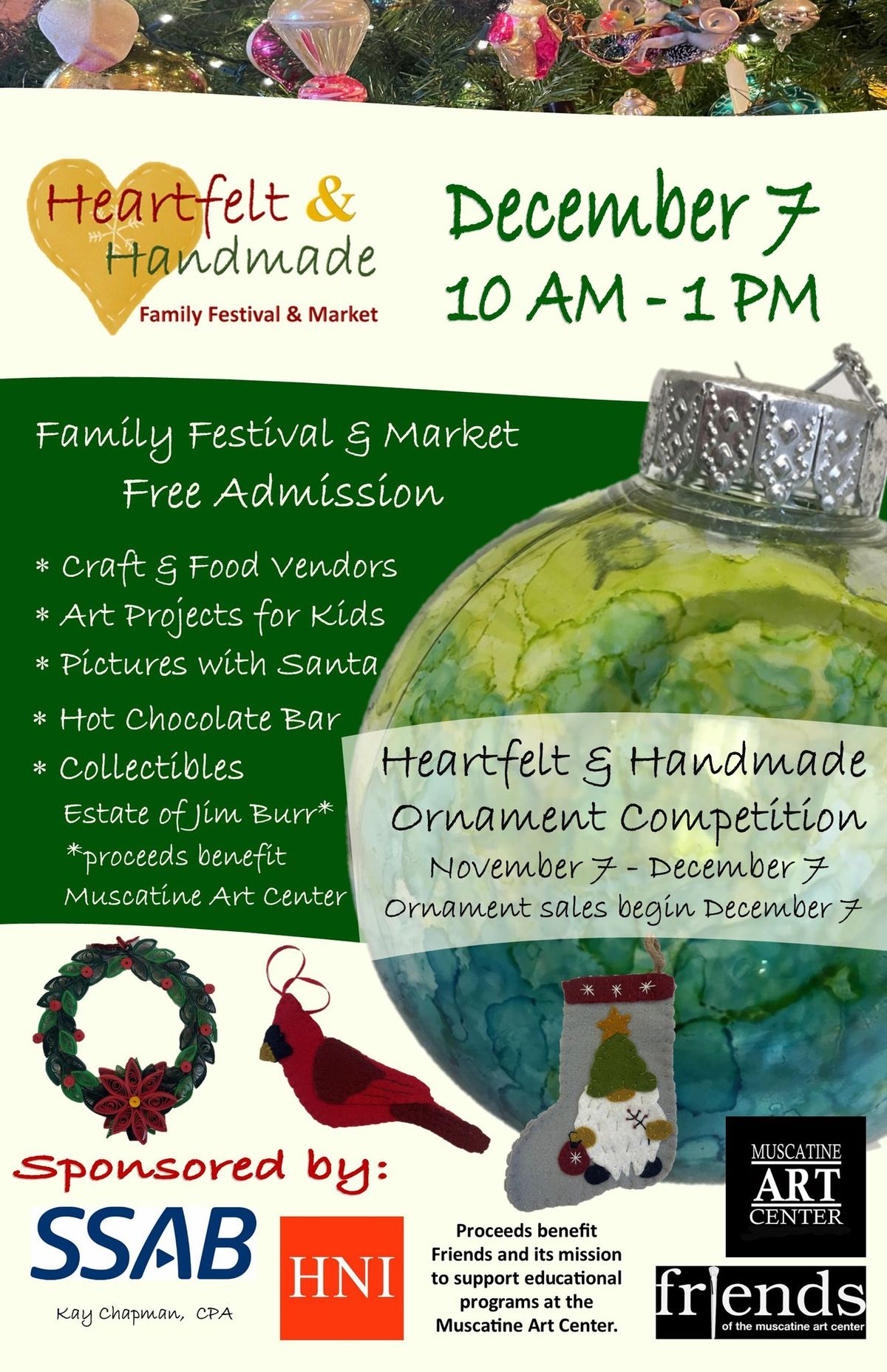 Heartfelt & Handmade Ornament Competition with the Family Festival & Market