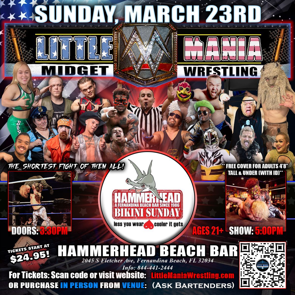 Fernandina Beach, FL  - Midget Wrestling All * Stars: Little Mania Big Show! @ Hammerhead Beach Bar