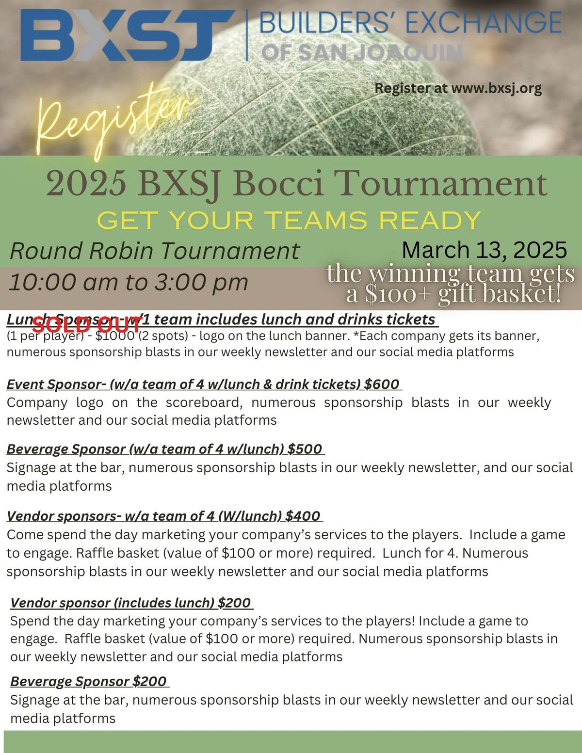 BXSJ Bocci Tournament 