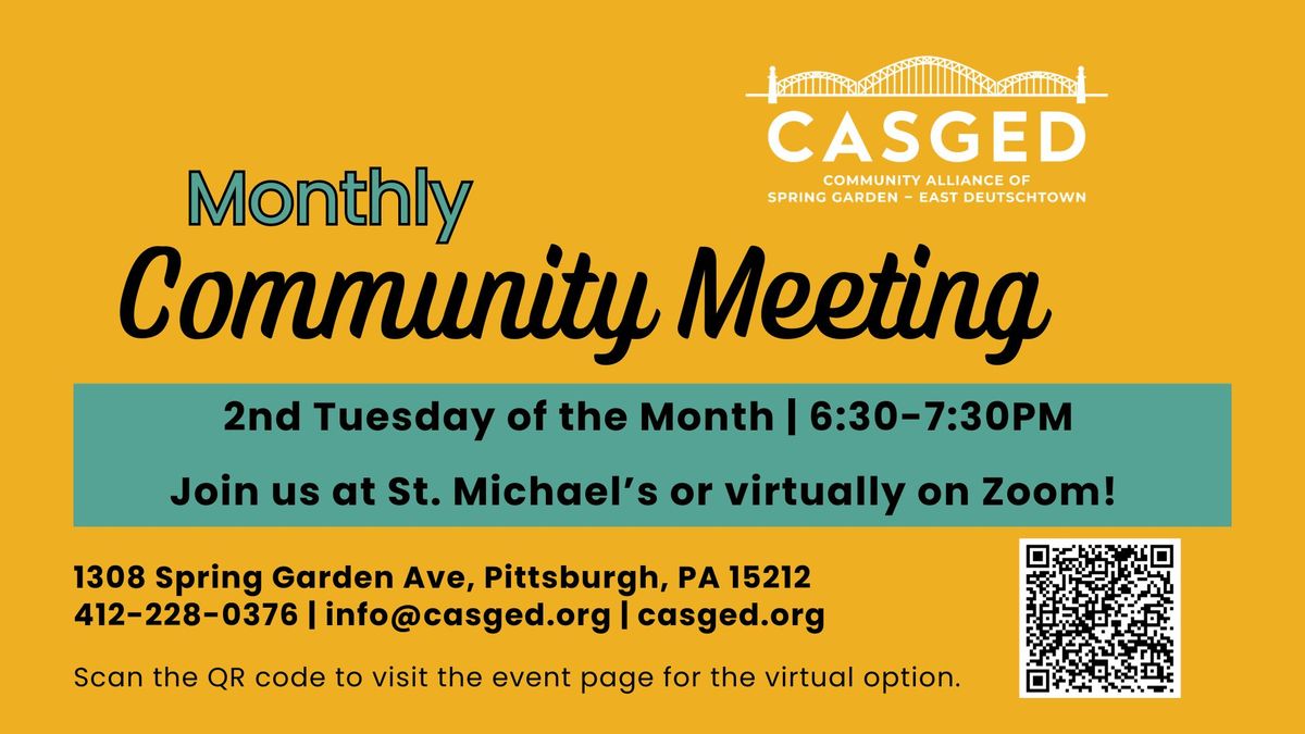 CASGED Monthly Community Meeting