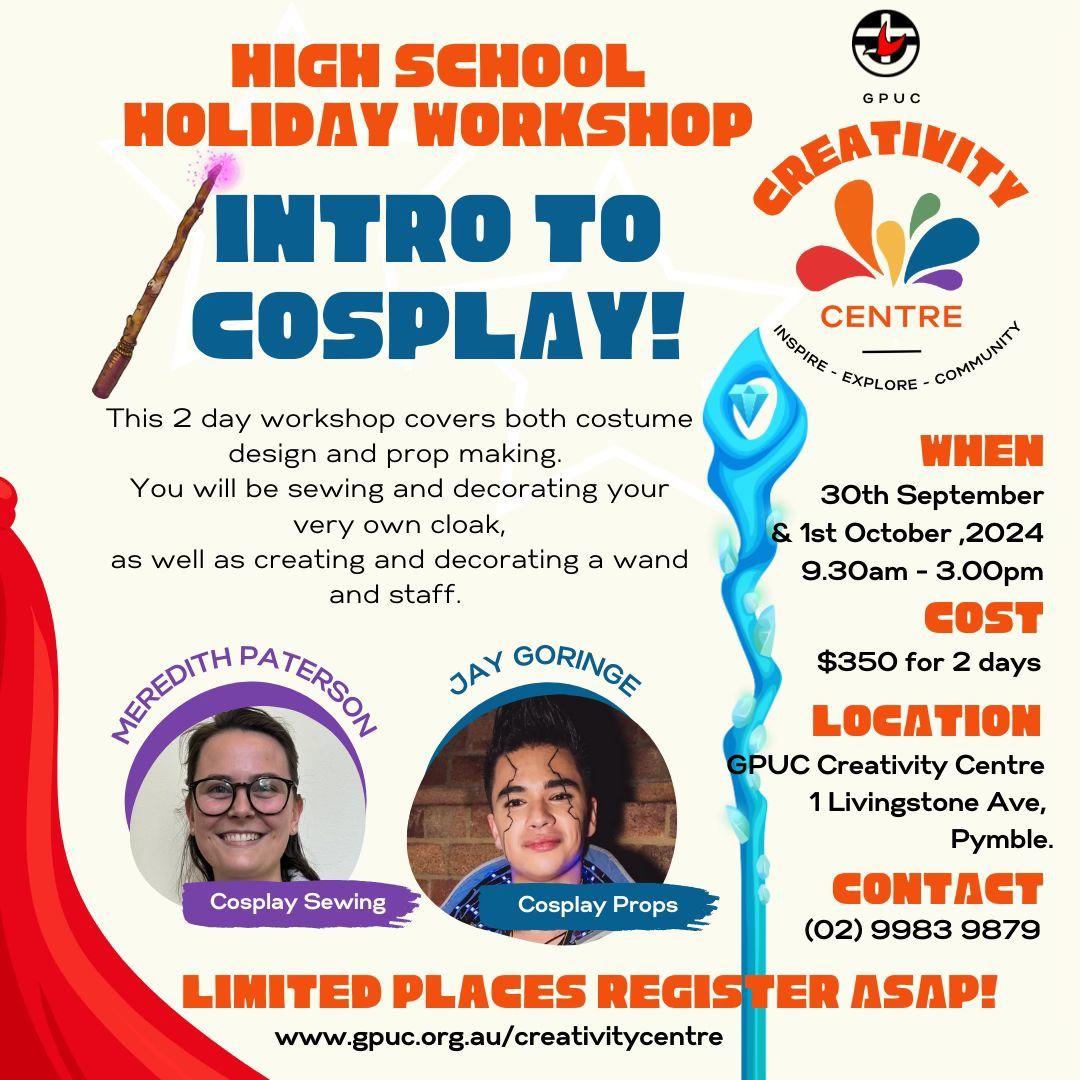 School holiday Cosplay 2-day workshop