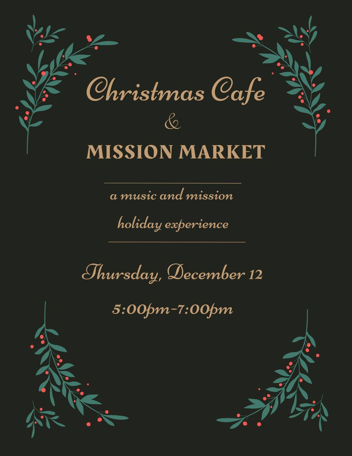 Christmas Cafe and Mission Market