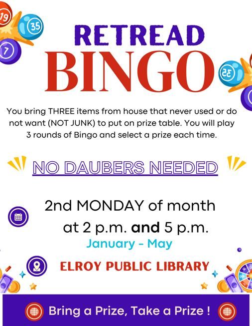 Retread BINGO for FAMILIES