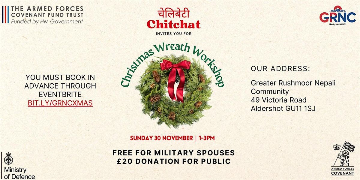 Christmas Wreath Workshop at GRNC Aldershot