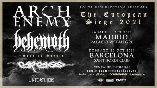 Arch Enemy and Behemoth in concert, with Carcass (Barcelona)
