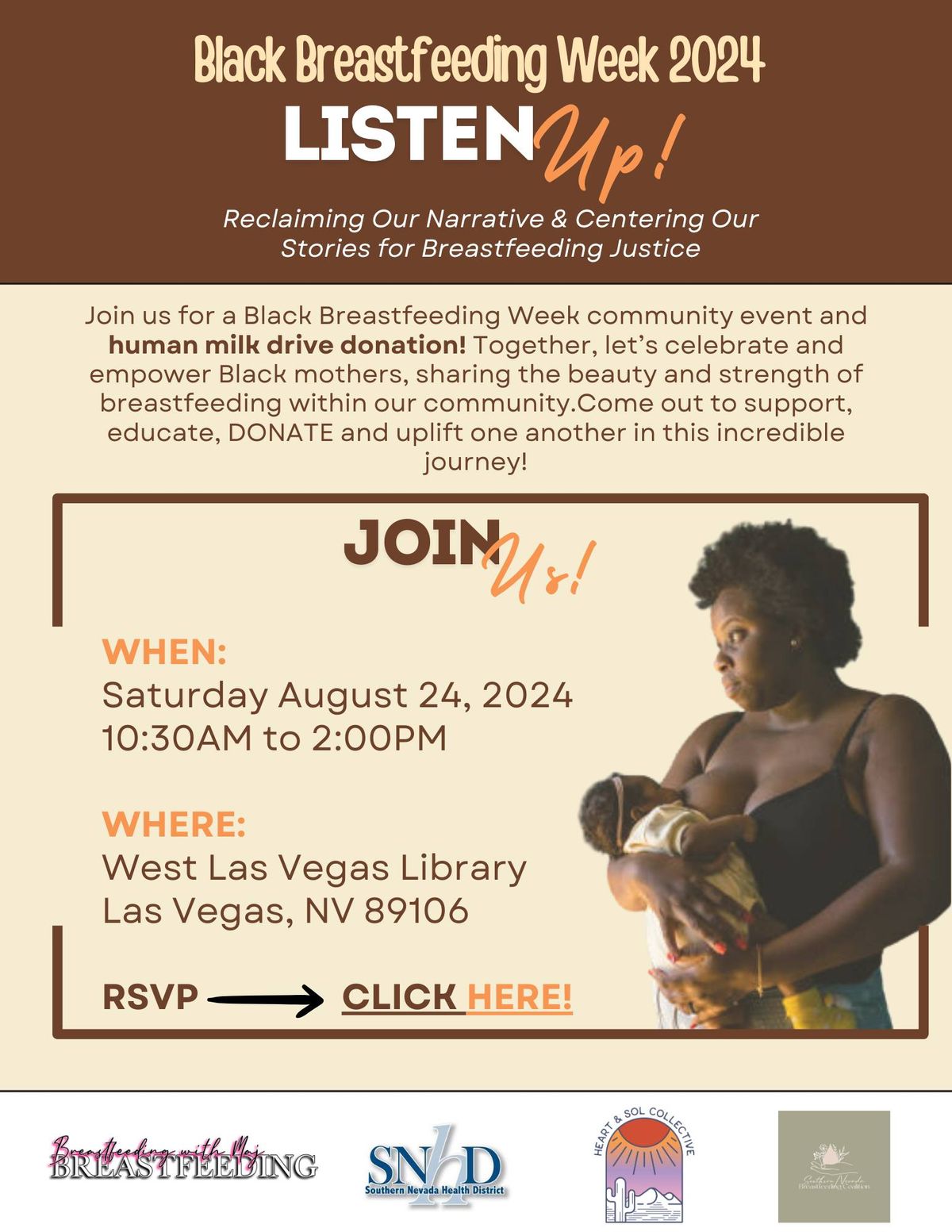 Black Breastfeeding Week 2024, West Las Vegas Library, 24 August 2024