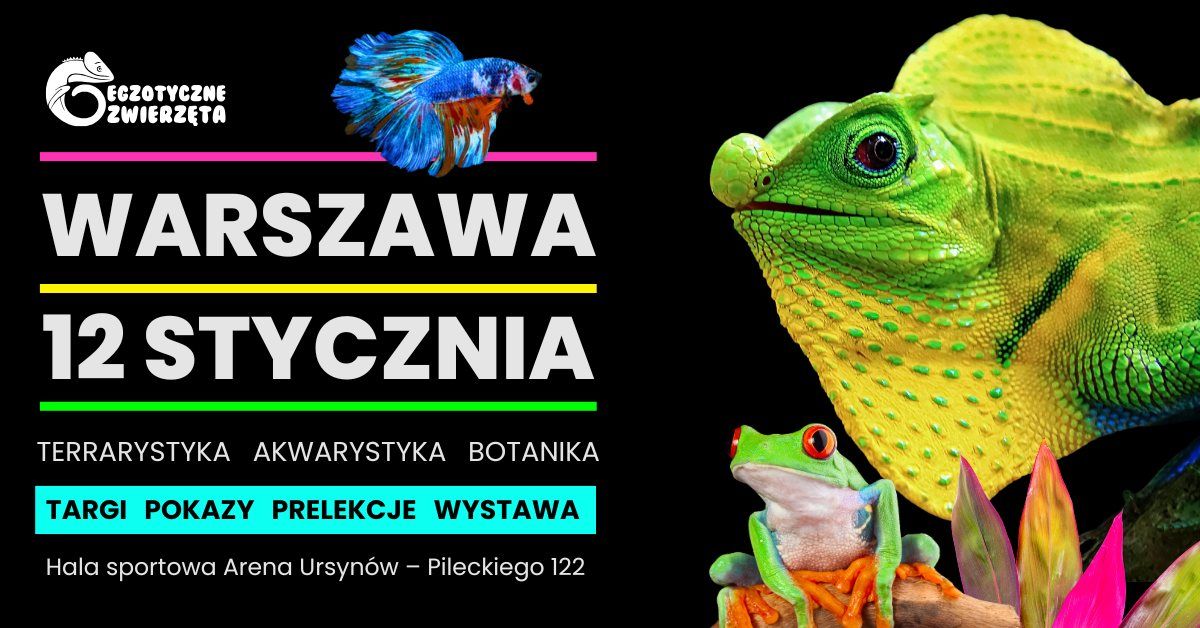 WARSZAWA 12 STYCZNIA - EGZOTYCZNE ZWIERZ\u0118TA - TERRARYSTYKA AKWARYSTYKA BOTANIKA