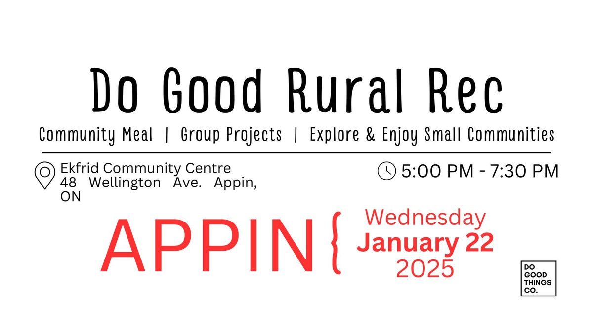 Appin Do Good Rural Rec: January 22, 2025