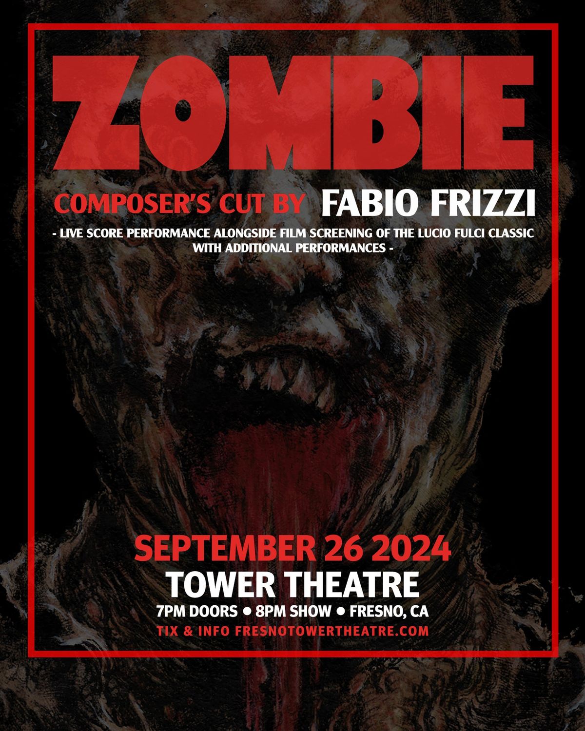 ZOMBIE Composer's Cut by Fabio Frizz, Live Score Performance Alongside Screening