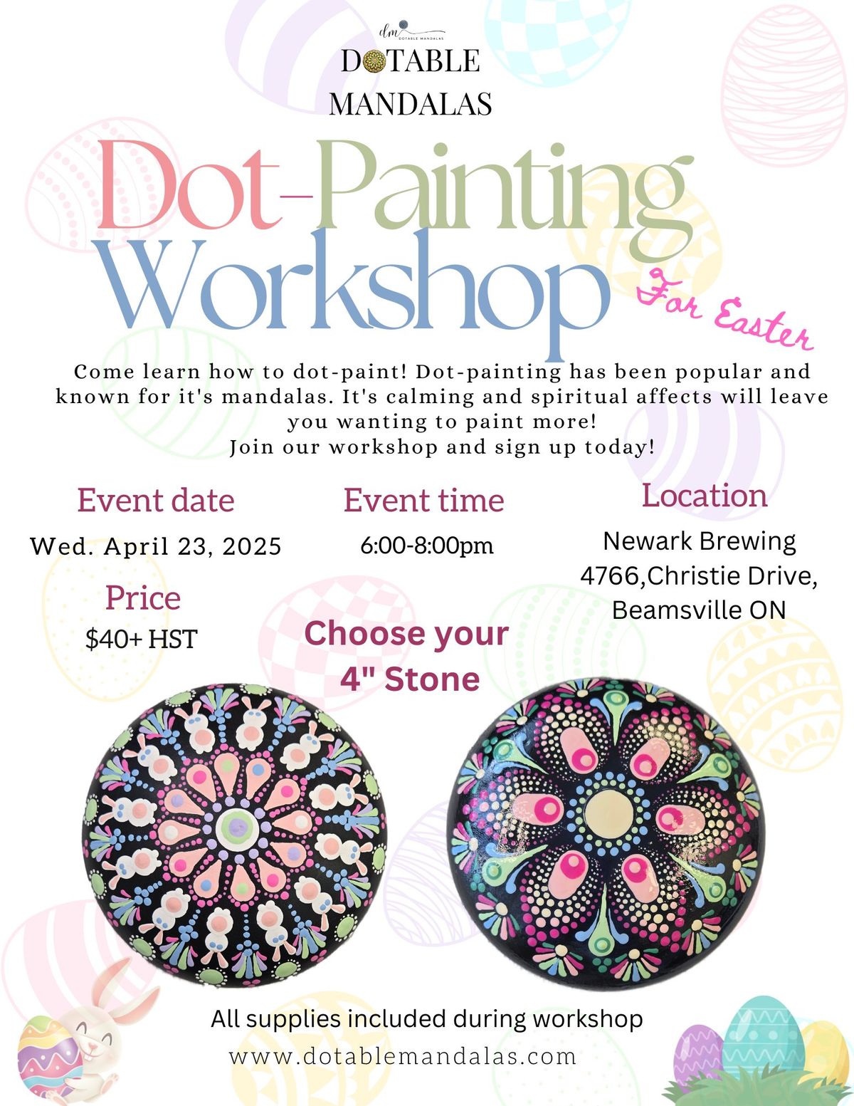 Beamsville-4" Easter Theme Stone Dot-Paint Night Workshop