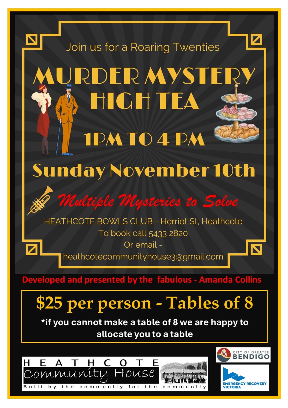 HEATHCOTE MURDER MYSTERY AFTERNOON TEA