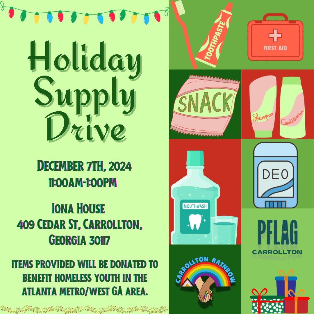 Carrollton Rainbow Holiday Supply Drive for Homeless Youth