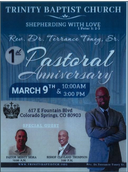 Pastor Dr. Terrance Toney's 1st Pastoral Anniversary!