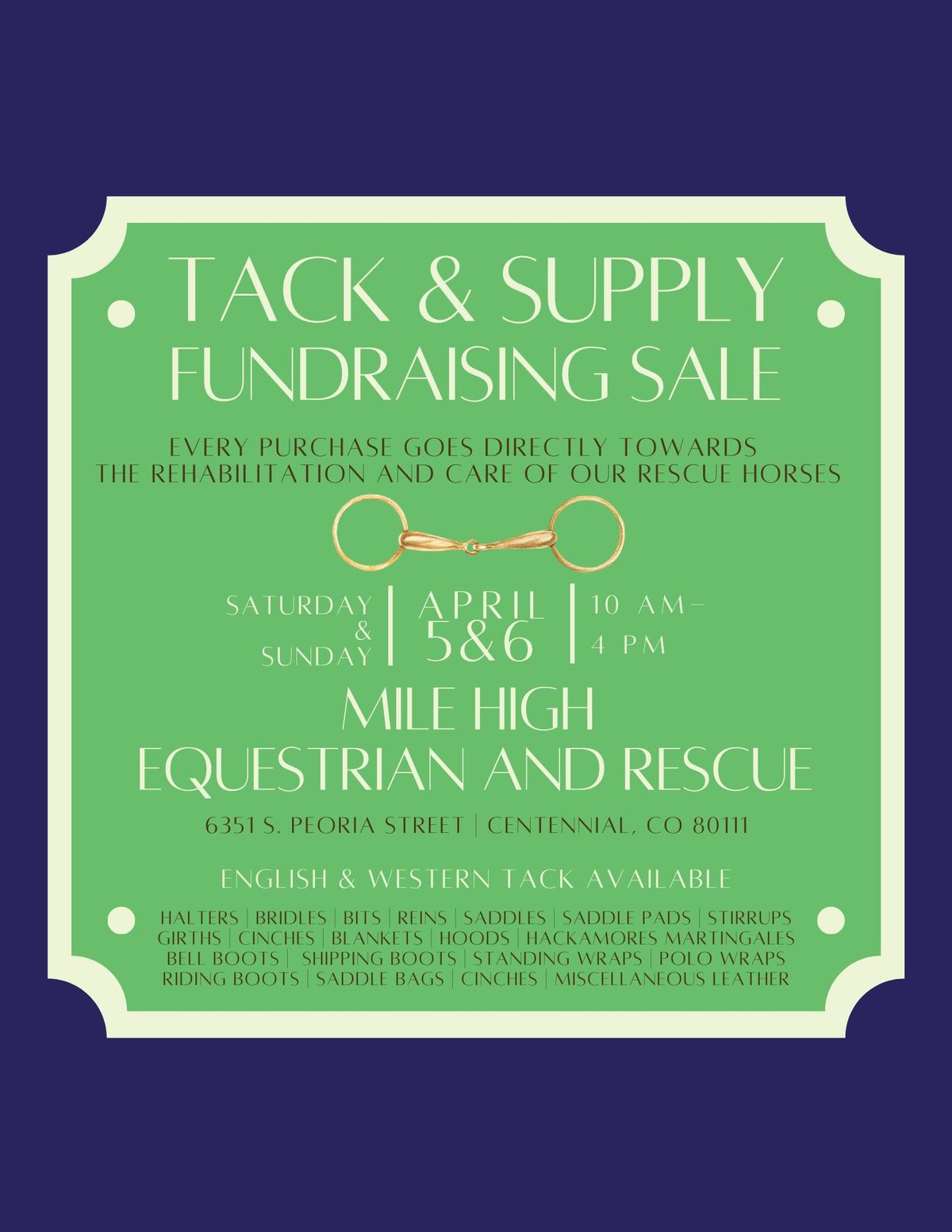 Tack & Supply Fundraising Sale