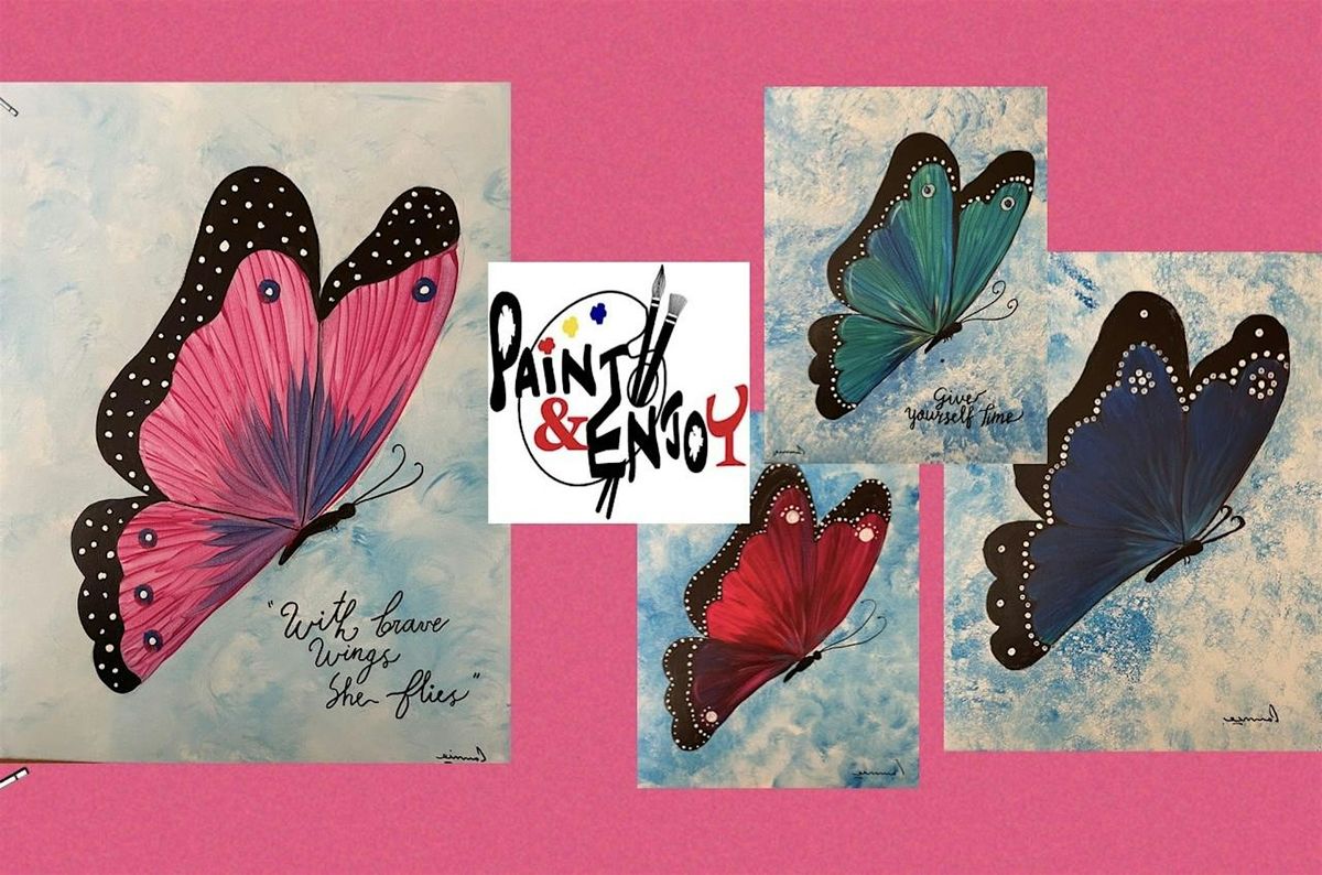 Paint and Enjoy at Beltmont Bean Co,  for a good cause \u201cButterfly\u201d