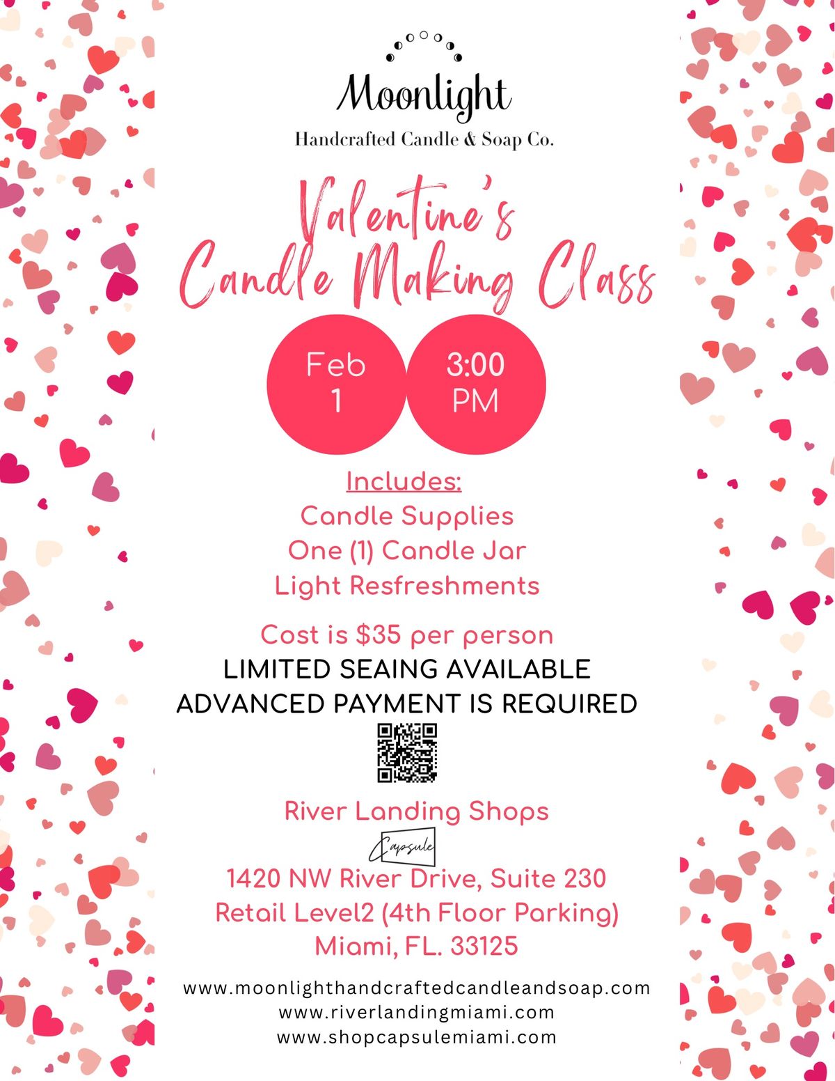 Valentine\u2019s Day Candle Class