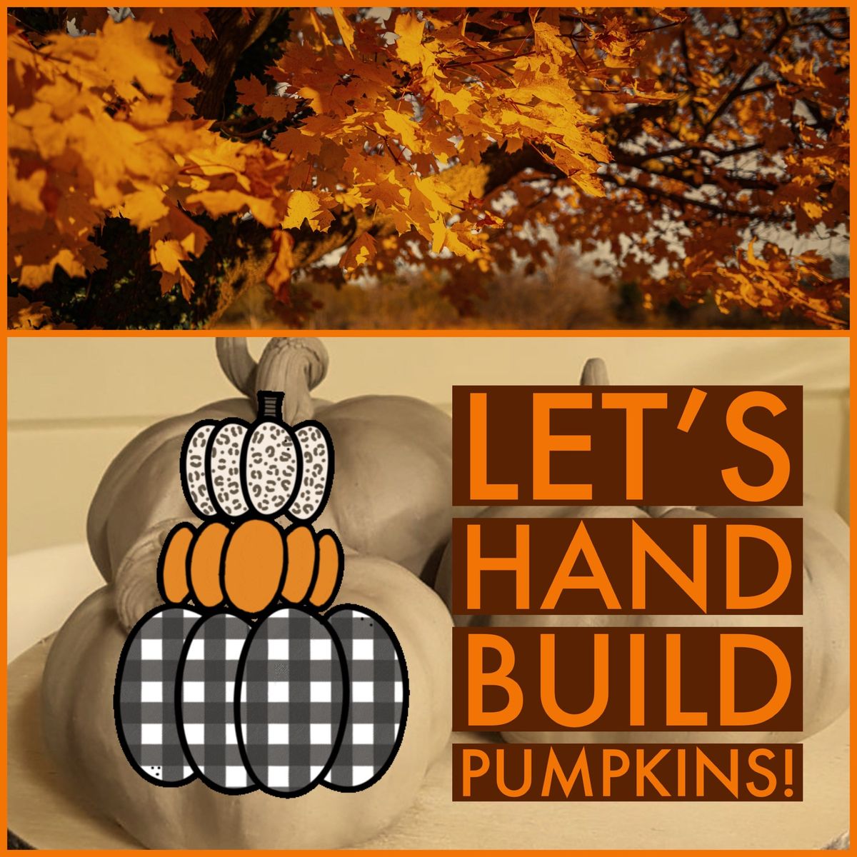 Hand building Clay Pumpkins at Enchanted Pottery Studios 