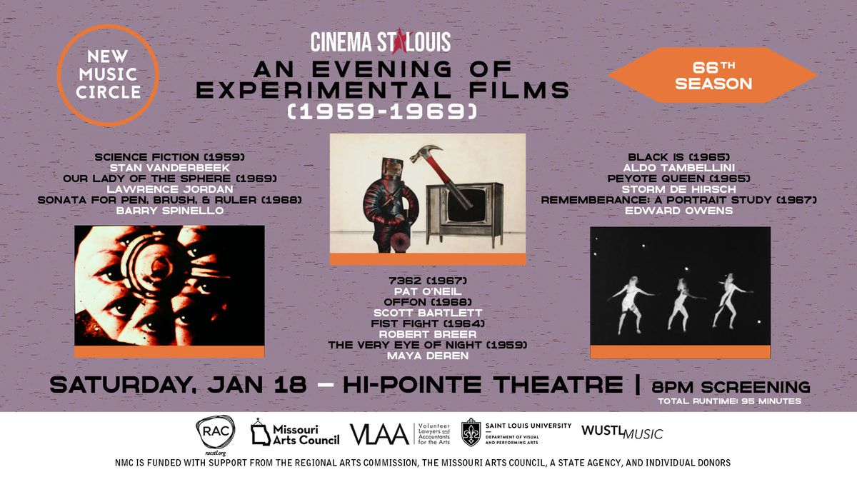 NMC and Cinema STL Present: An Evening of Experimental Films (1959-1969)