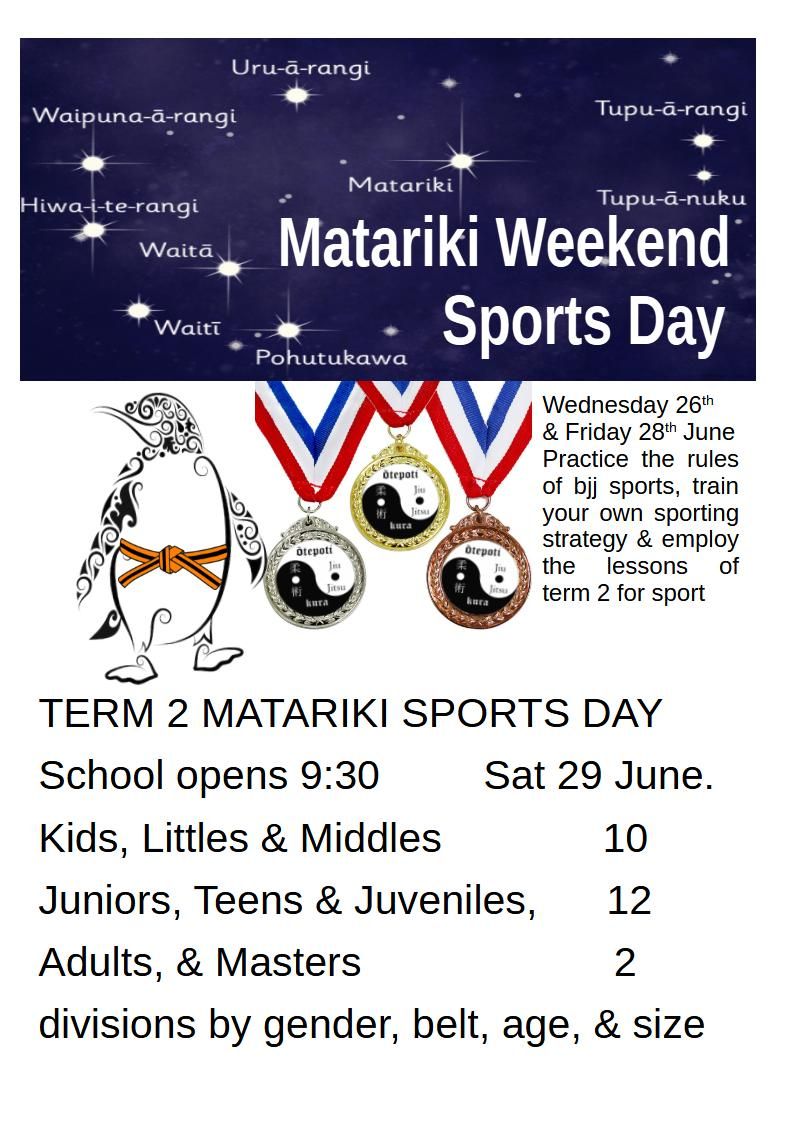 BJJ Dunedin Term 2 Sports Day MATARIKI weekend