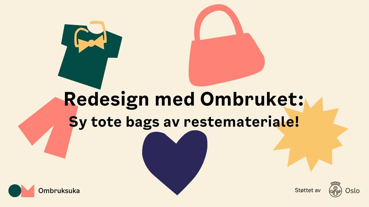 Sy tote bags\/handlenett av restemateriale!