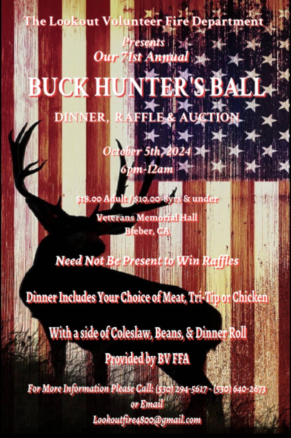 71st Buck Hunter's Ball on Oct 5th