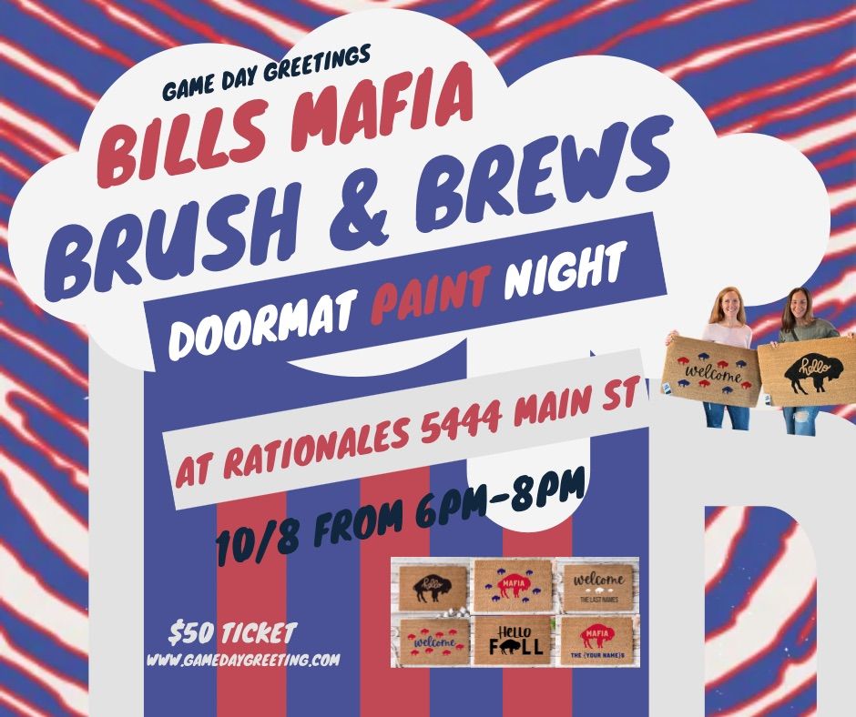 Bills Mafia Brush & Brews Doormat Paint Night