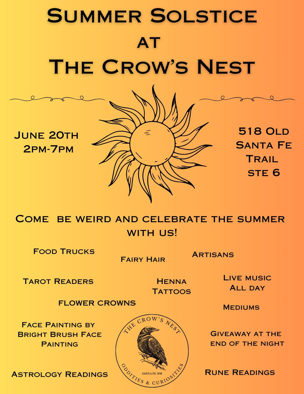 Summer Solstice Celebration @The Crow's Nest 