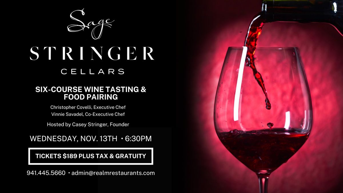 Stringer Cellars Wine Tasting & Food Pairing at Sage