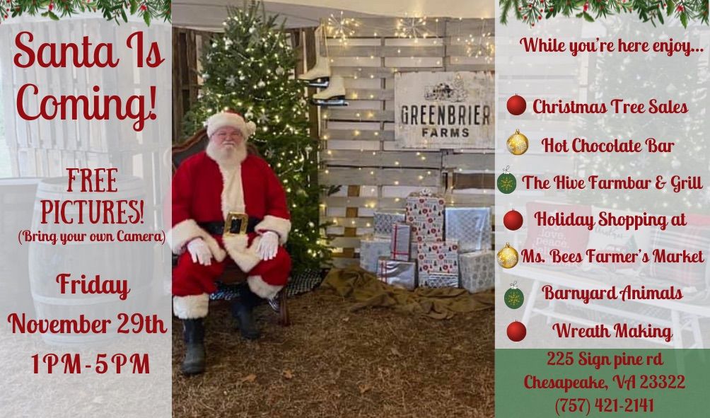 Free Santa Photos at Greenbrier Farms BYOC