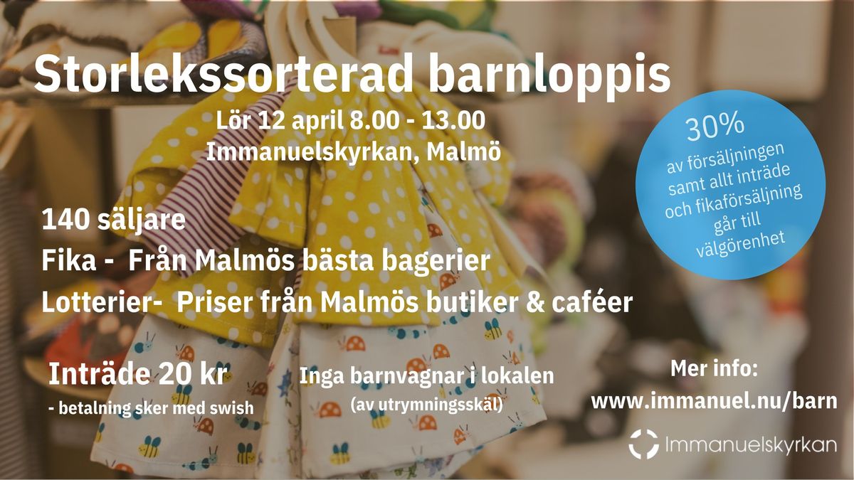 Immanuelskyrkans storlekssorterade barnloppis