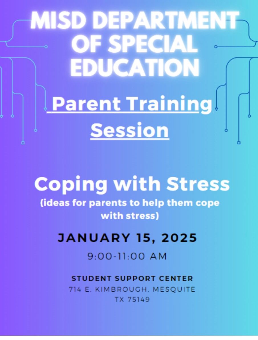 Parent training for Coping with Stress!