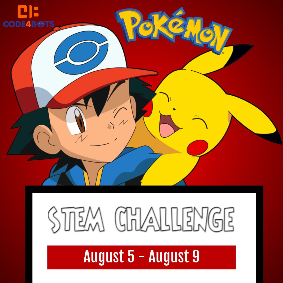 Code4Bots Pokemon STEM Challenge Half-Day Afternoon Summer Camp