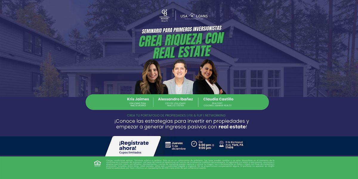 Seminario Crea Riqueza Con Bienes Raices | Dic 11