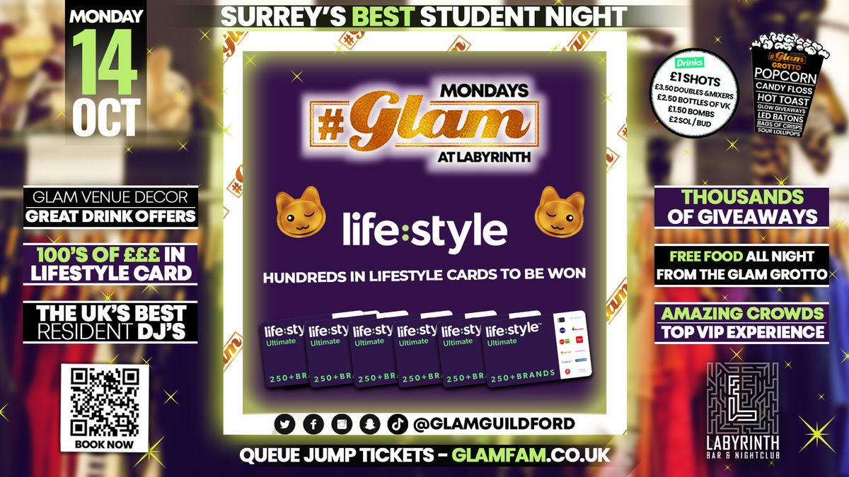 Glam - \ud83d\ude4b\ud83c\udffd\u200d\u2642\ufe0f LIFESTYLE CARD GIVEAWAY! \ud83d\ude4b\u200d\u2640\ufe0f Surrey's Wildest Student Events! Mondays at Labs \ud83d\ude3b