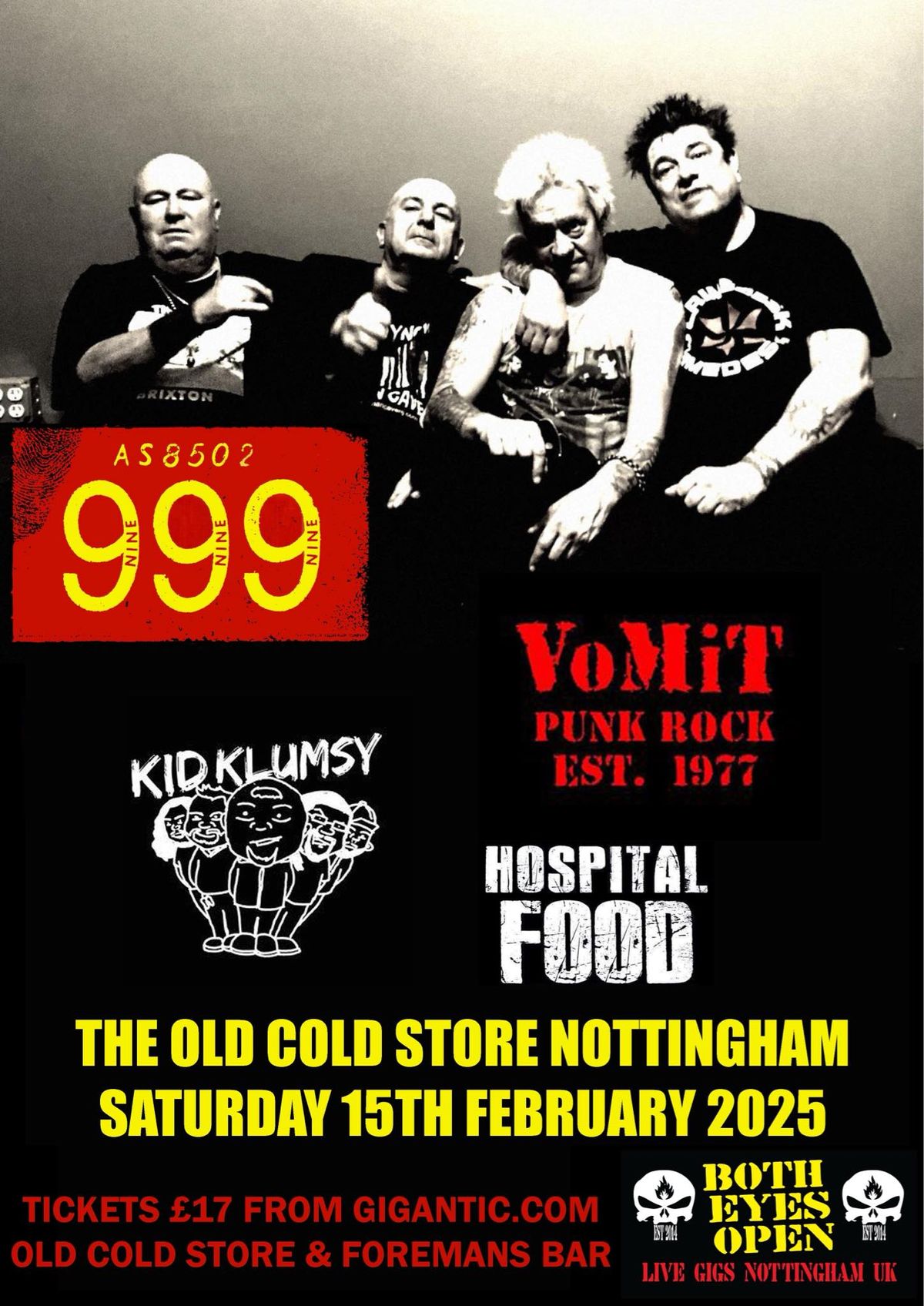 999 with support from Vomit, Kid Klumsy & Hospital Food