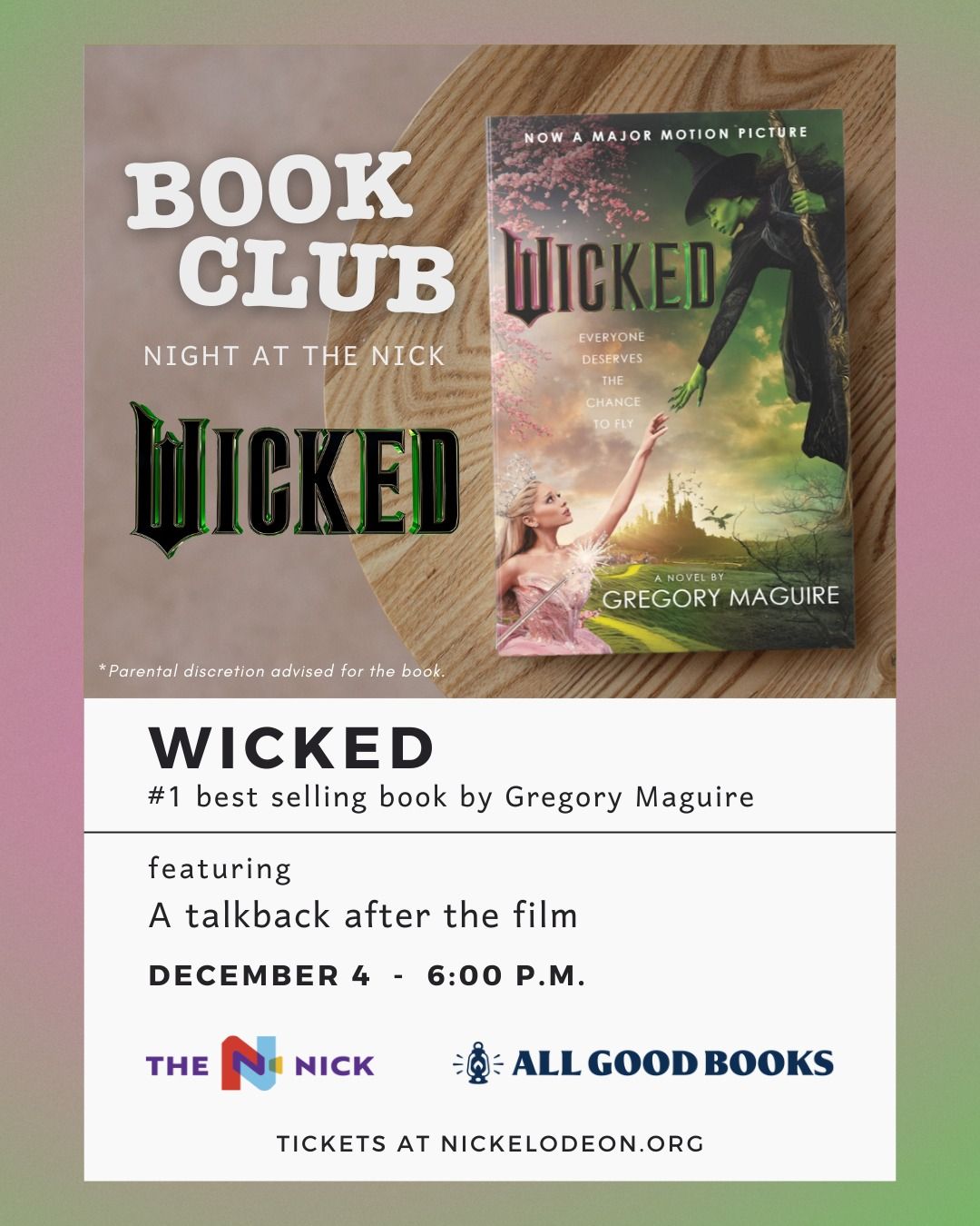 Book Club Night at The Nick - Wicked