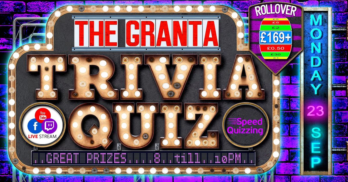 TRIVIA Quiz at The GRANTA Cambridge - Monday 23rd Sep -  8-10:30pm