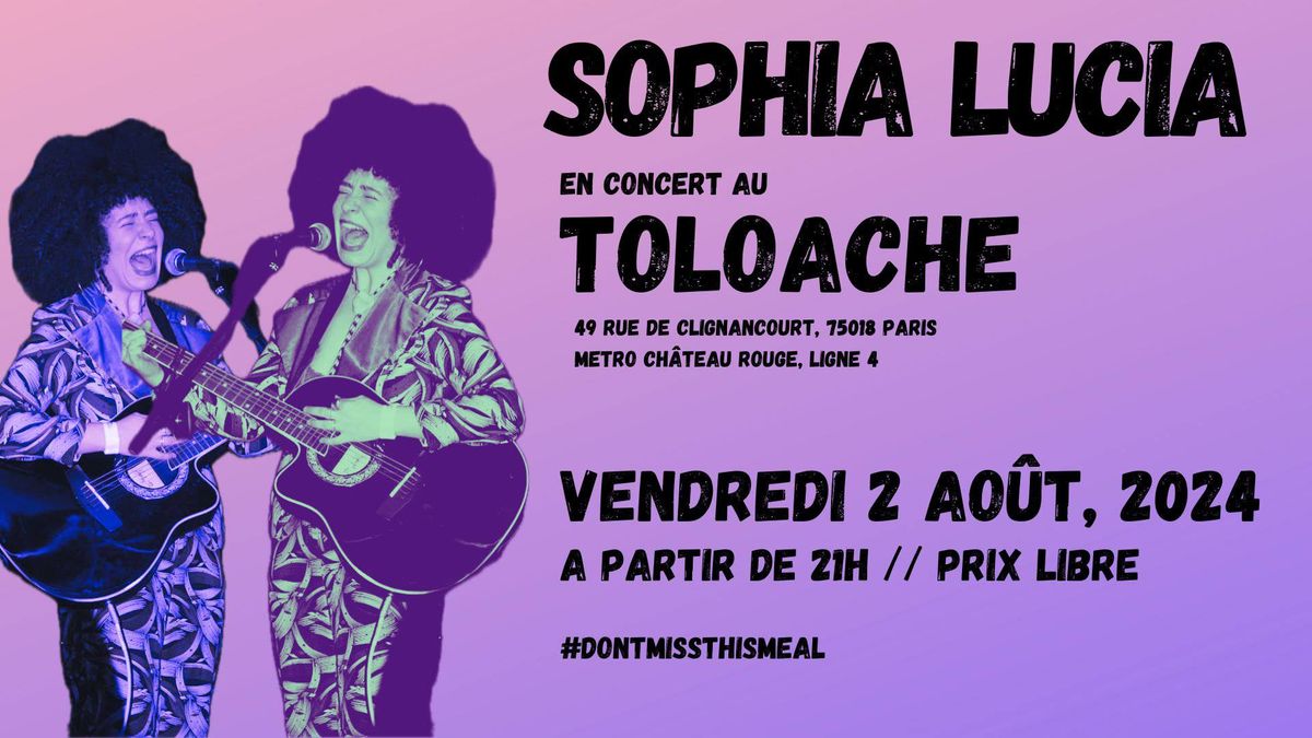 Sophia Lucia en concert au Toloache!