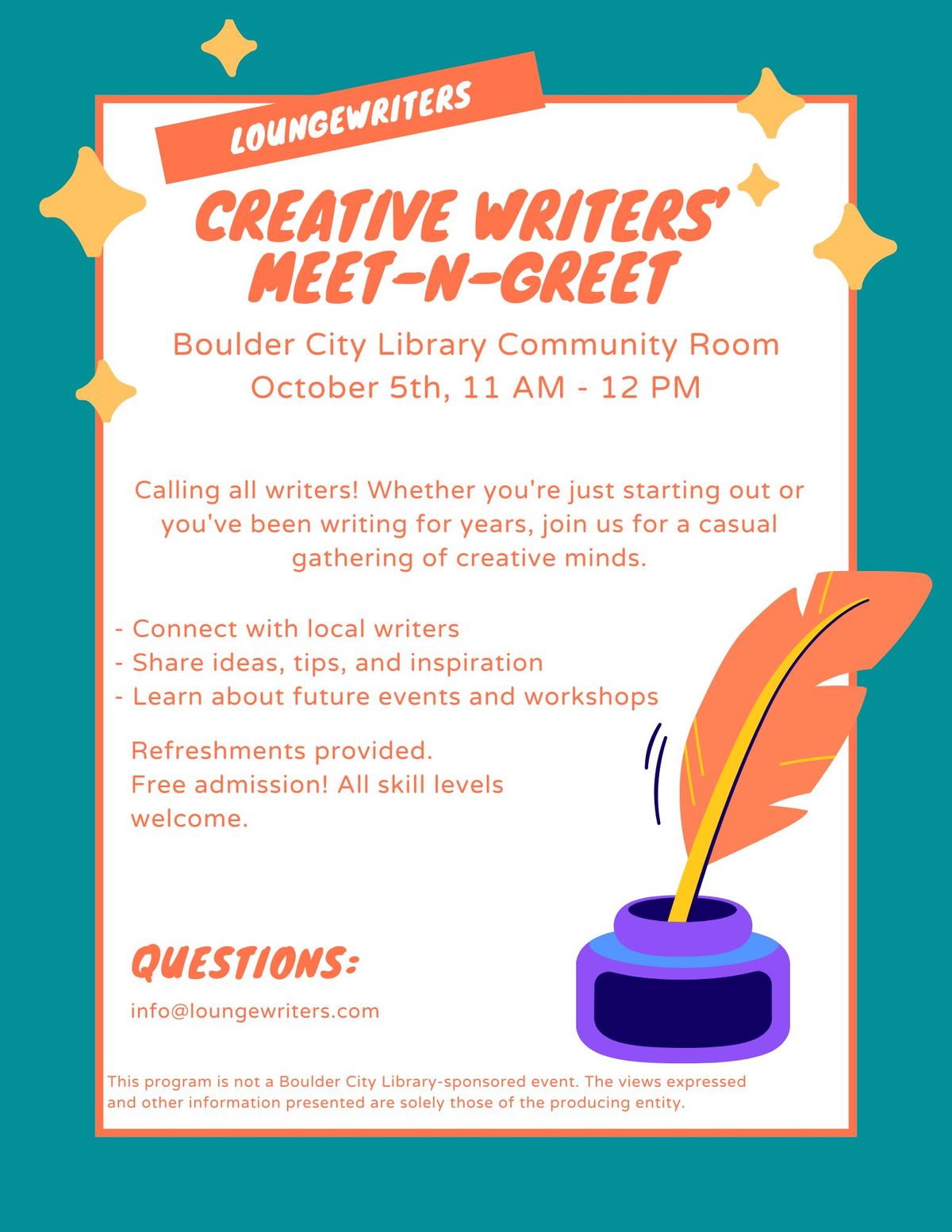 Creative Writers' Meet-N-Greet