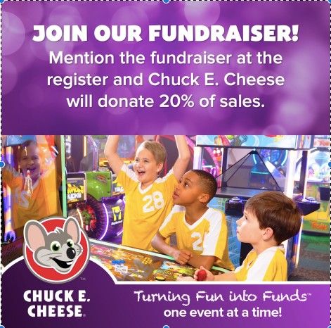 CHUCK E CHEESE Spirit Night, Chuck E. Cheese (1280 Central Park Blvd ...