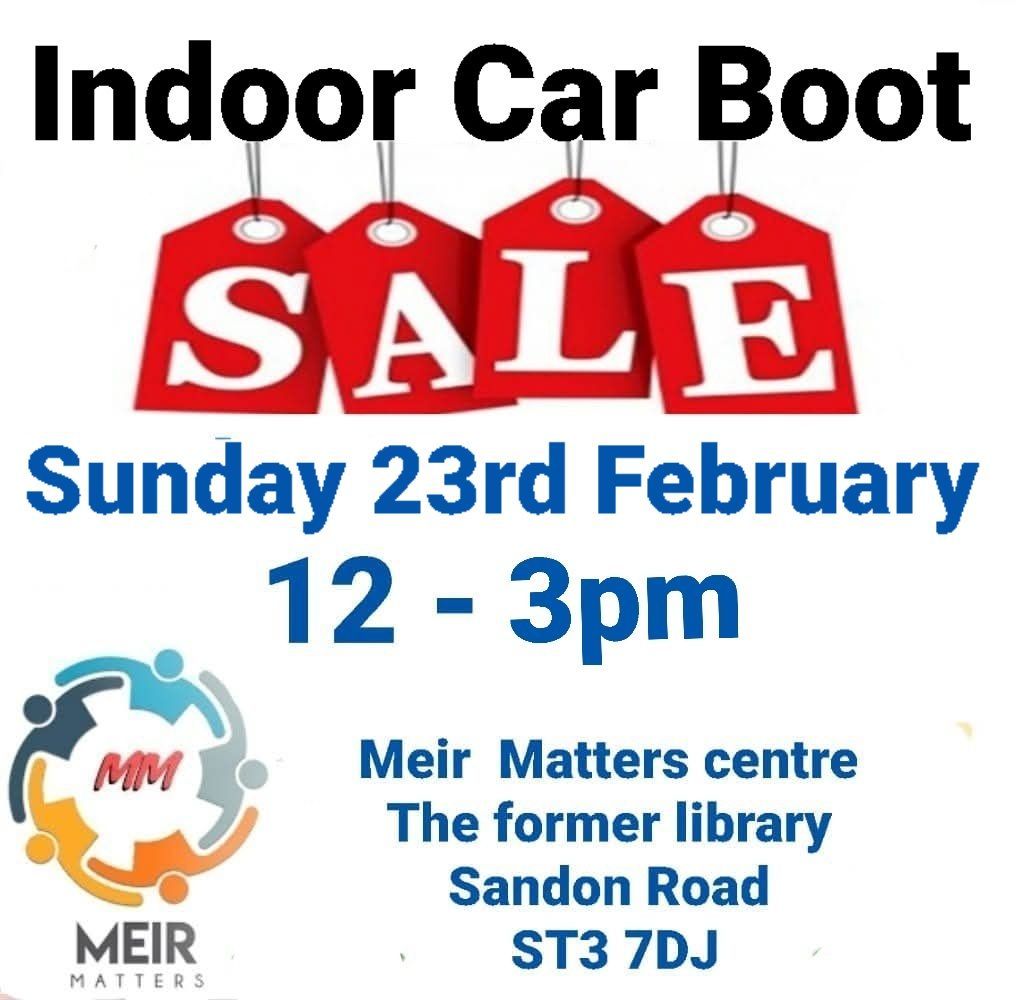 Indoor car boot sale.